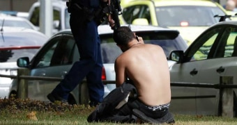 Mosque shooting man kneeling
