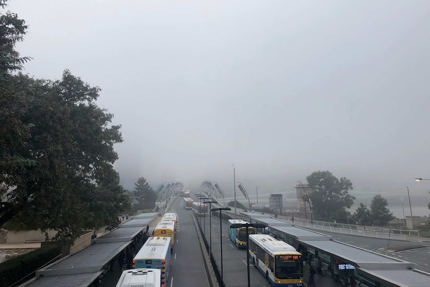 Fog over Brisbane city