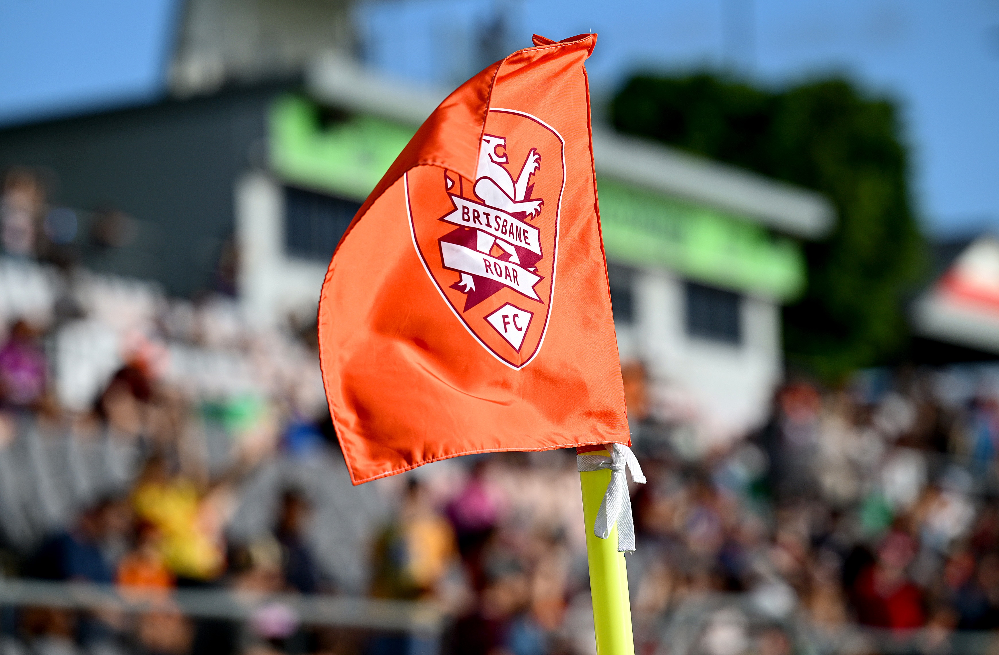 A Brisbane Roar flag at an A-League game.