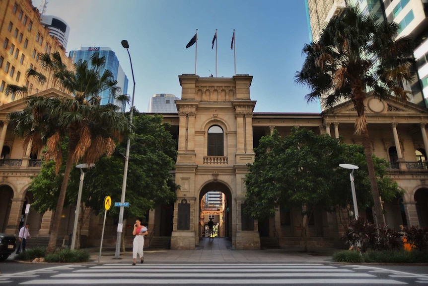 A quiet Post Office Square in Brisbane.