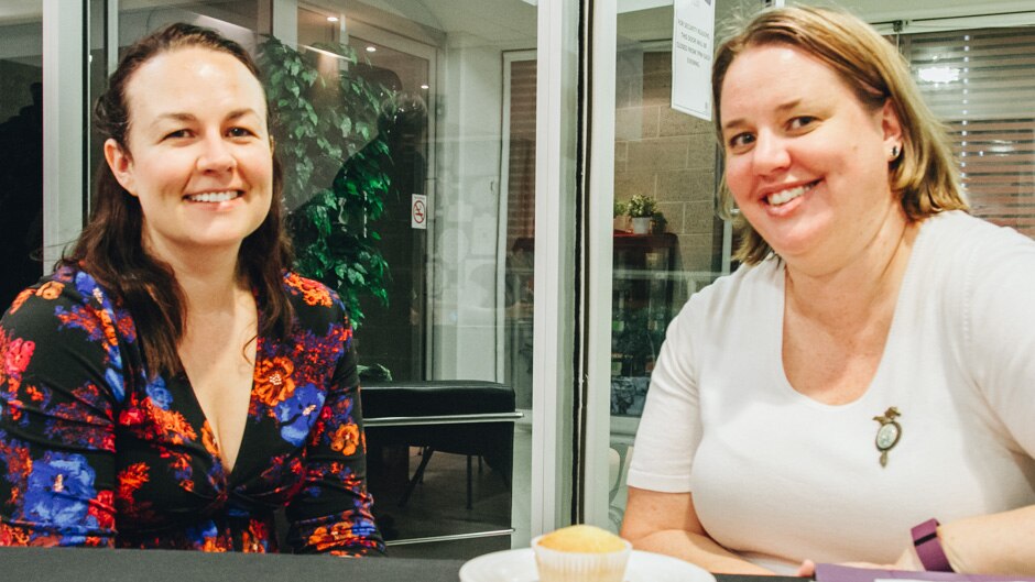 Caroline MacDermott (left) and Kylie Clarke (right) came to the CWA night meeting to meet new people.