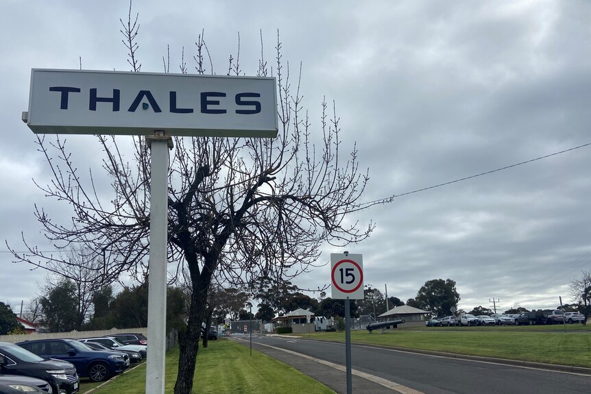 a photo of a sign saying 'Thales' 