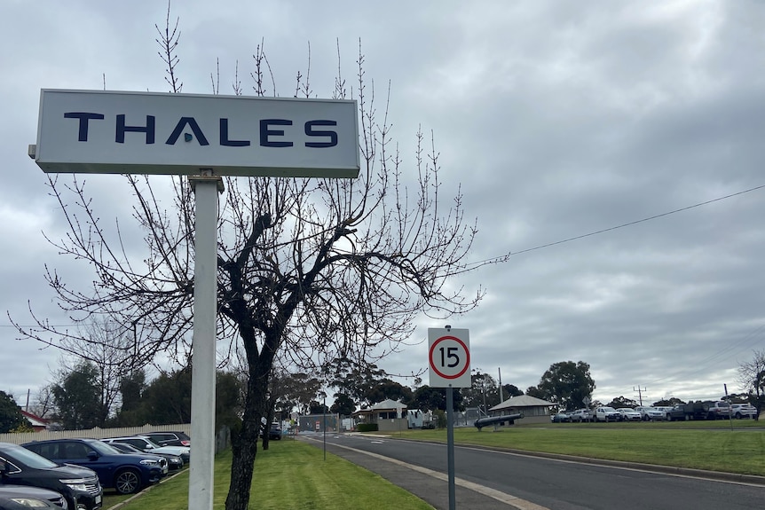 a photo of a sign saying 'thales' 