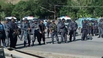 Police line in Port Moresby
