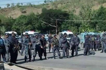 Police line in Port Moresby