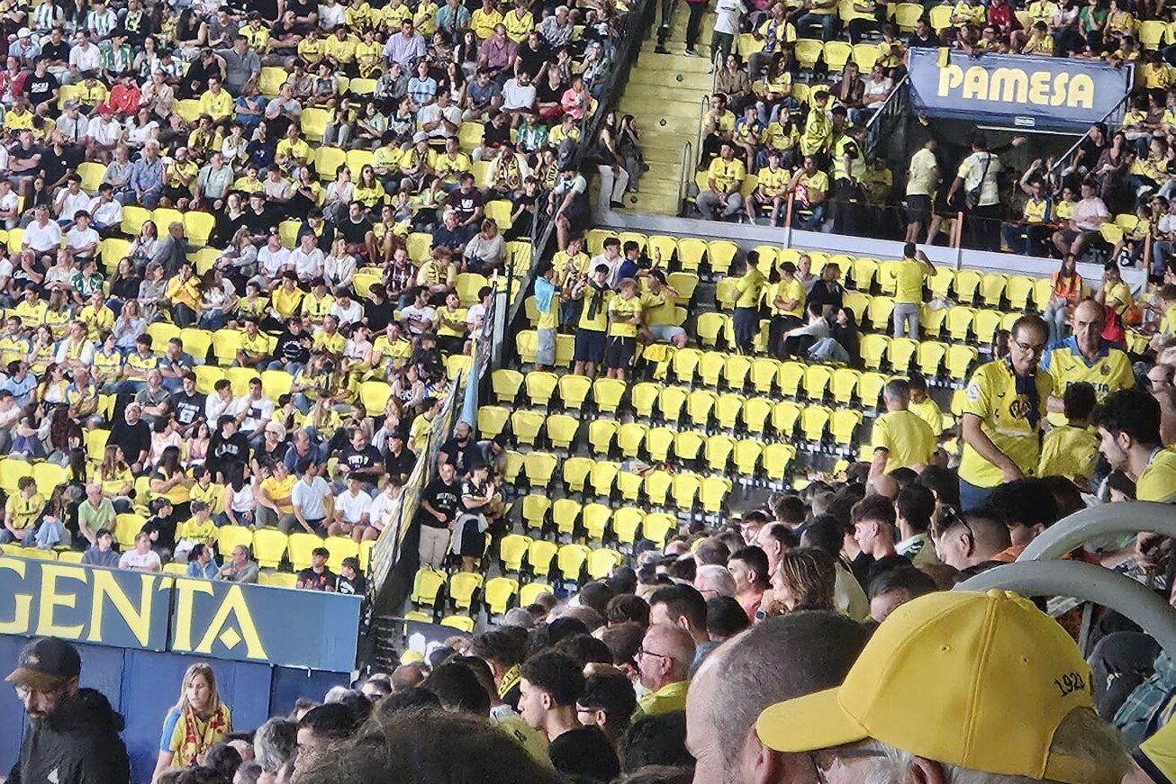 Empty seats at a football match