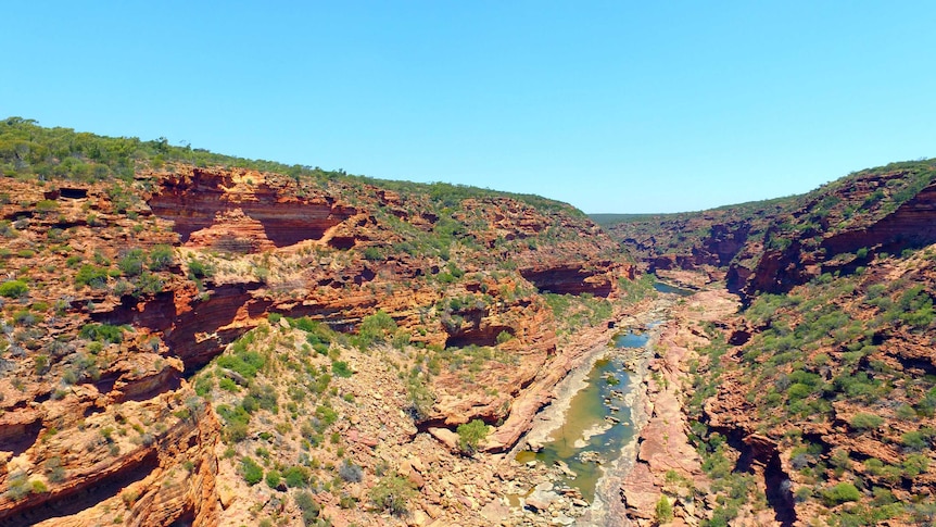 Aerial view of Kalbarri gorge