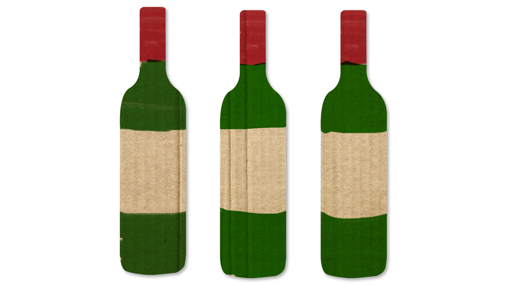 An illustration of three bottles of wine.