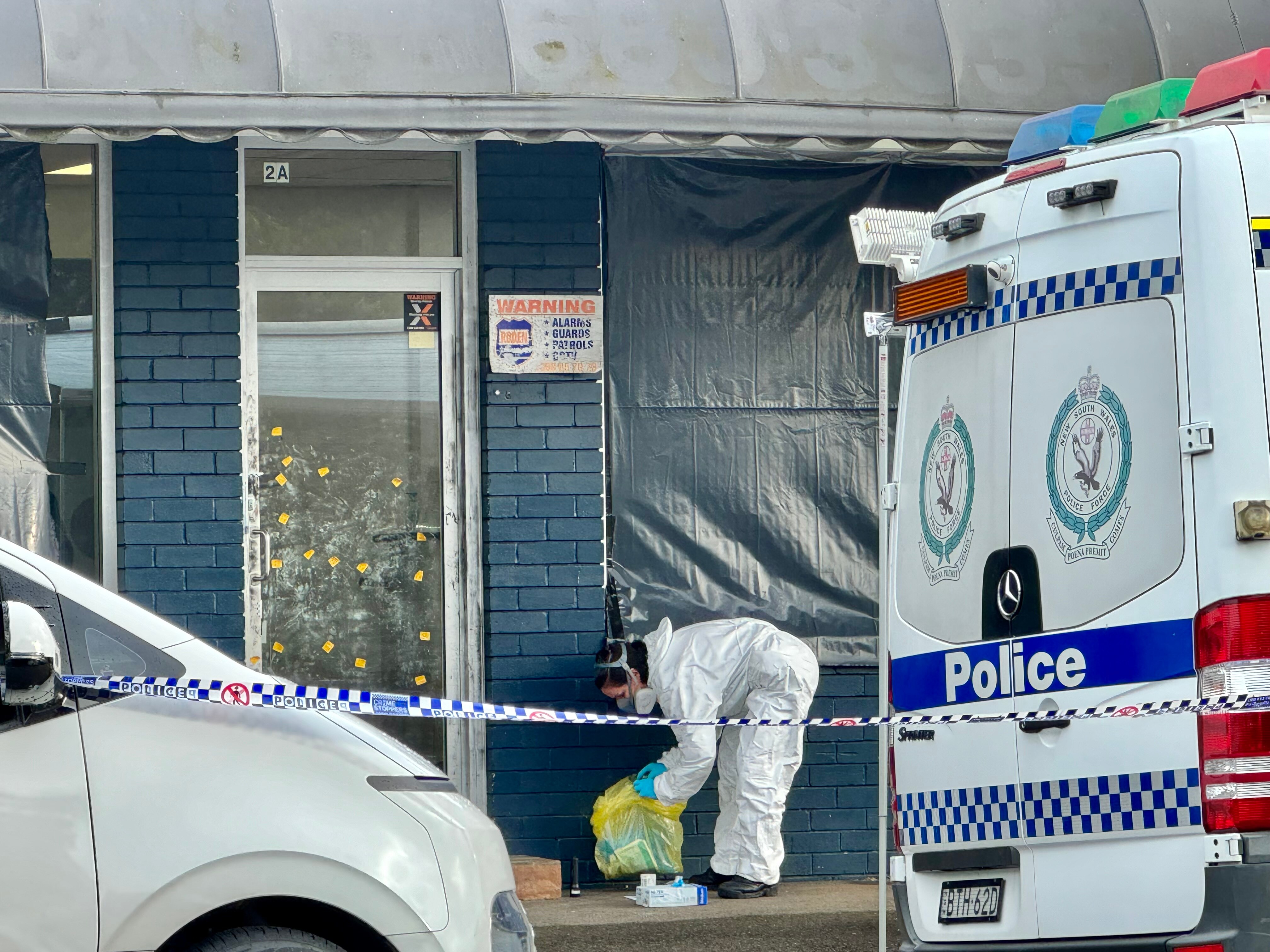 Forensic police officer at a crime scene