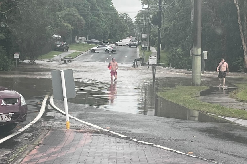 A local street is flooded