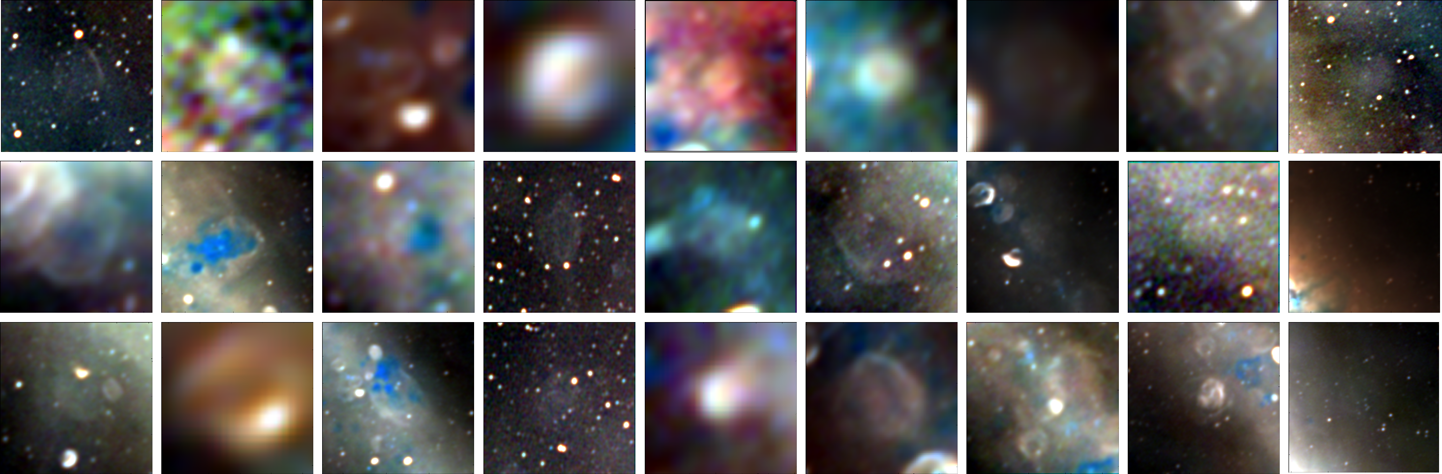 A gallery of the 27 new supernova remnants discovered