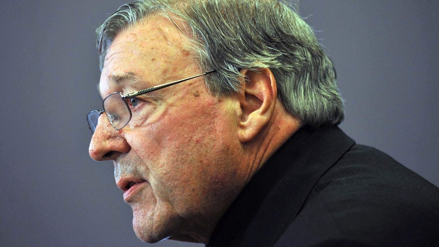 Cardinal George Pell in his Cardinal uniform.