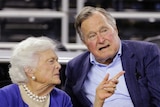 Barbara Bush talks to husband George HW Bush