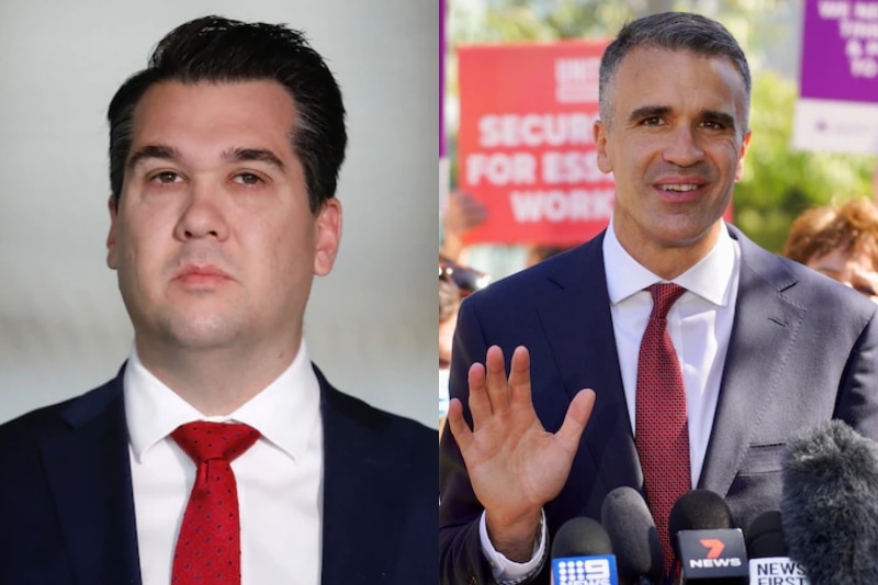 Michael Sukkar and Peter Malinauskas are side by side in two different photos