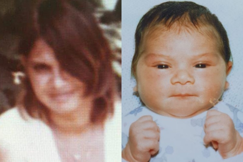 A composite picture of Veronica Philomena Lockyer and her seven-month-old baby Adell Sherylee Partridge.