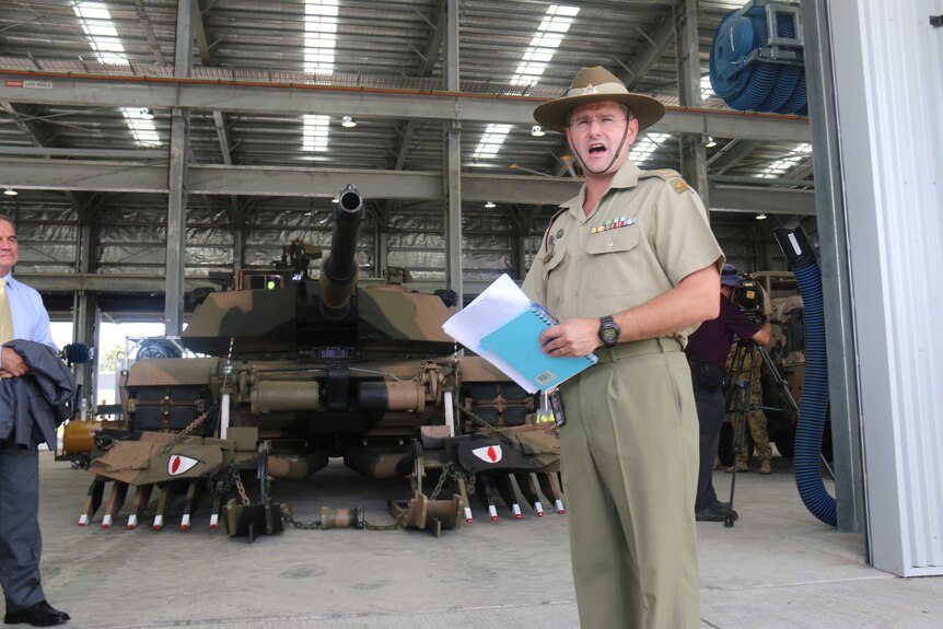 Lieutenant Colonel Paul Rosenberger at the official opening of the Joint Logistics Complex, in Darwin.