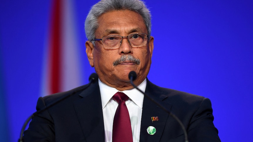 Gotabaya Rajapaksa presents a speech at COP26