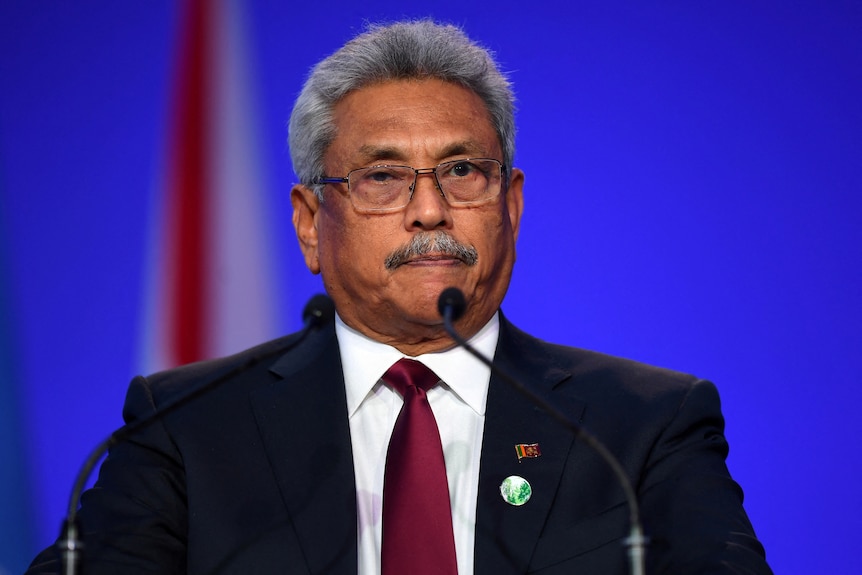 Gotabaya Rajapaksa presents a speech at COP26