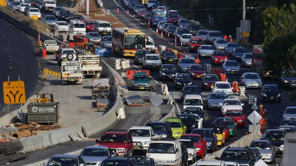 Library photo of heavy traffic