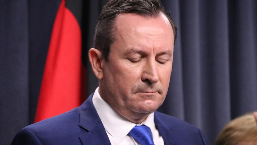 Premier Mark McGowan at a press conference