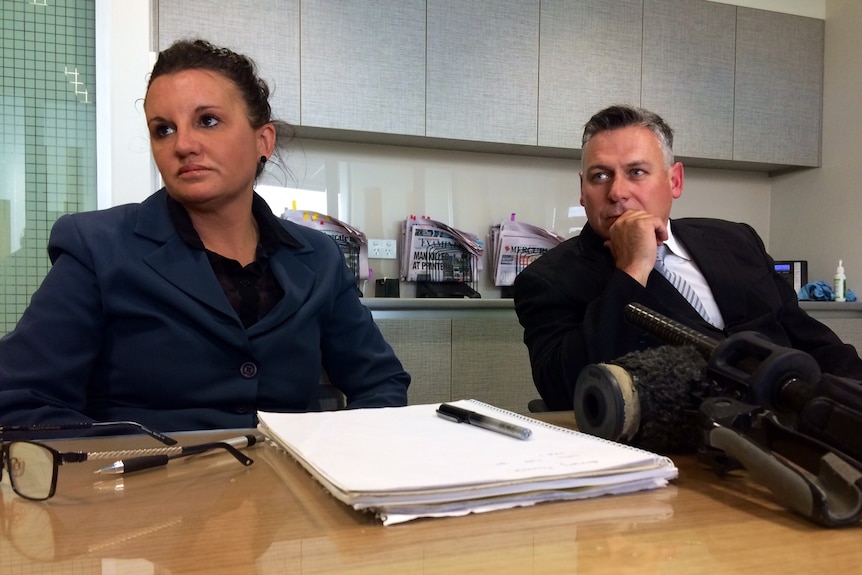 Jacqui Lambie with chief of staff Rob Messenger
