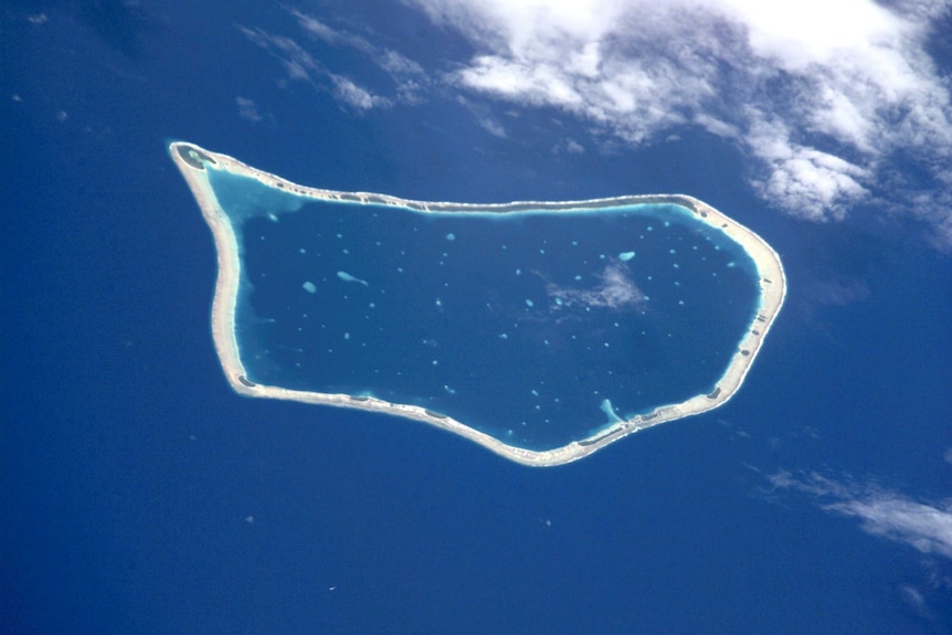 Satellite picture of the Nukunonu atoll in Tokelau.