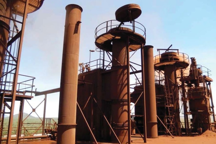 A roaster at nickel refinery with its lid blown off