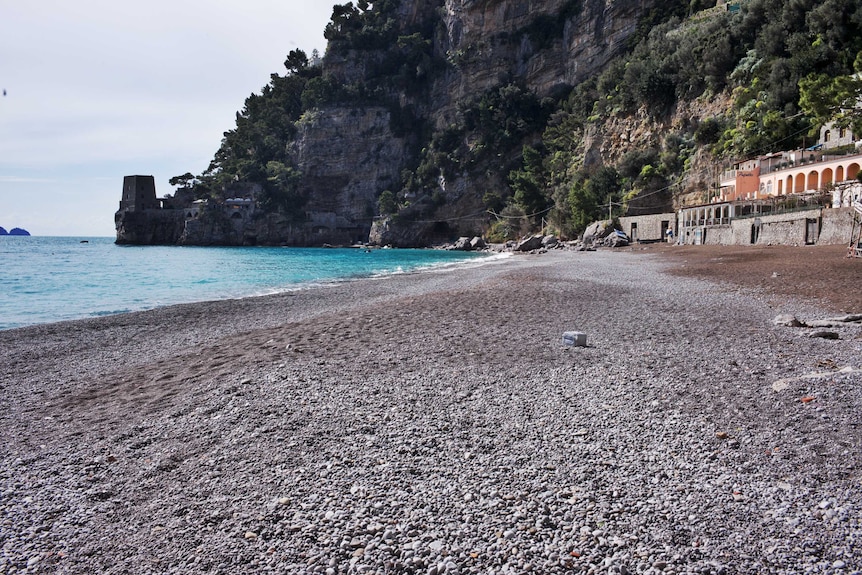 An empty beach in Positano Italy