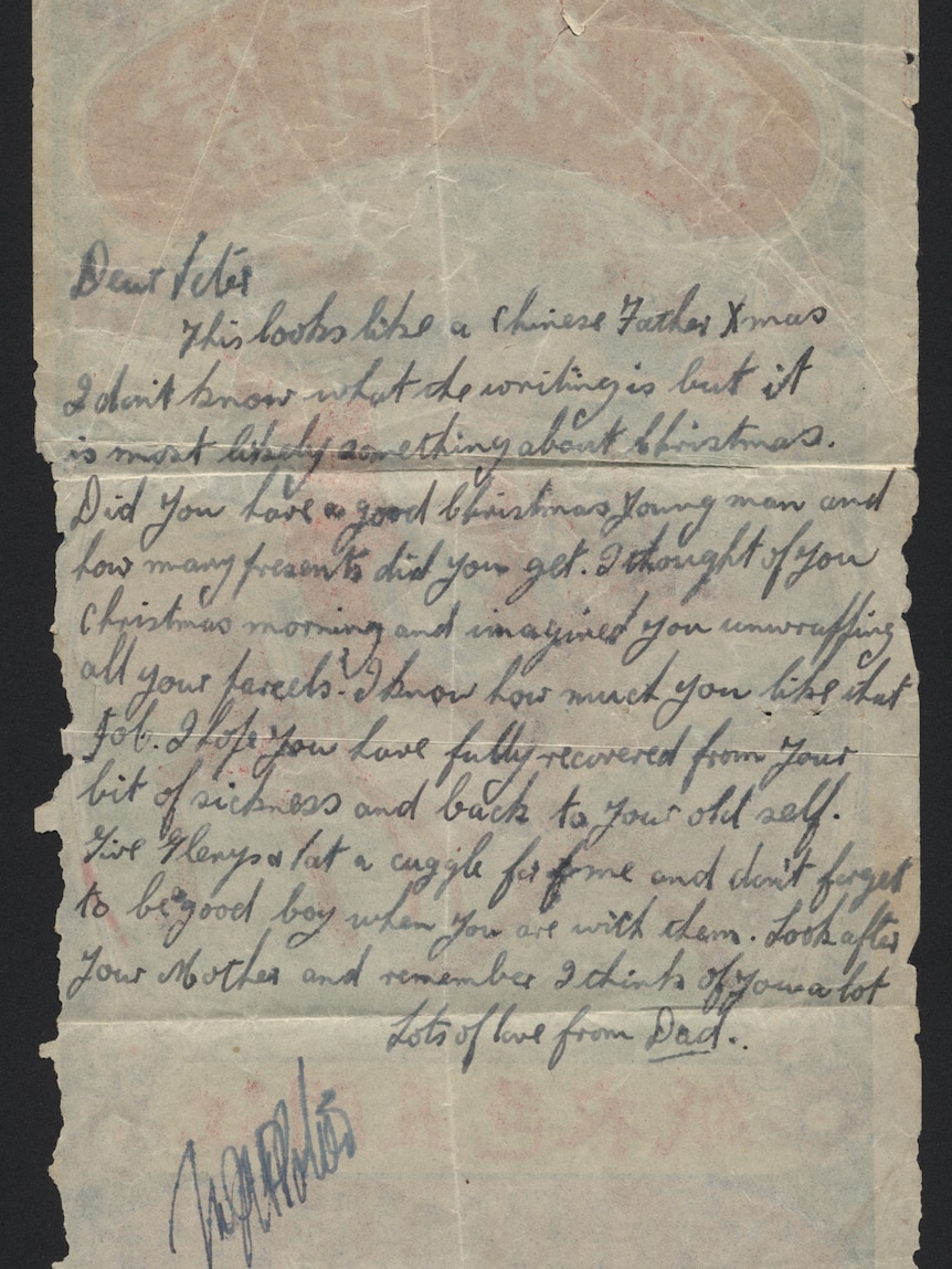 A letter from Jack Corey to his son Peter Corey