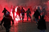 Protesters clash with police in Rome.