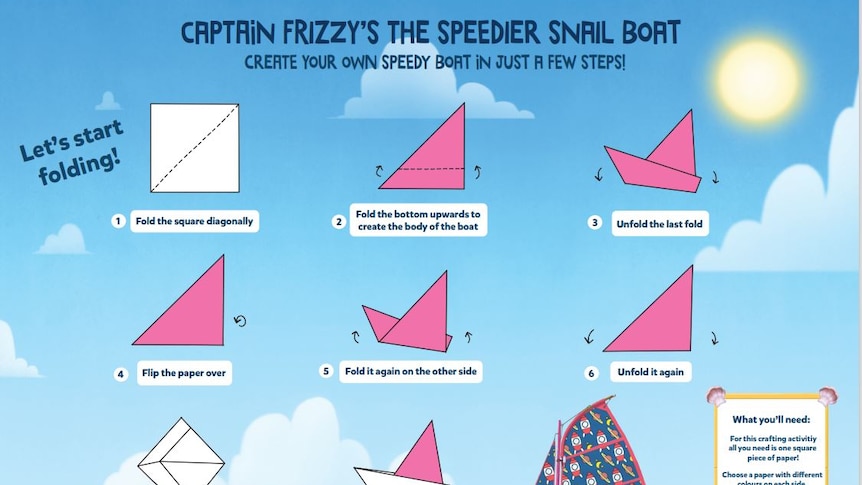 munching skade regering Origami boat activity sheet - ABC Kids