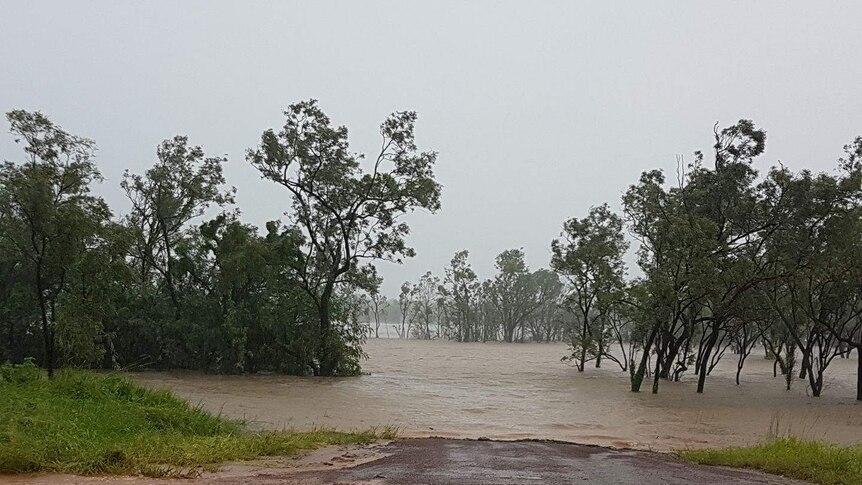 a flooded boat ramp at the McArthur River.