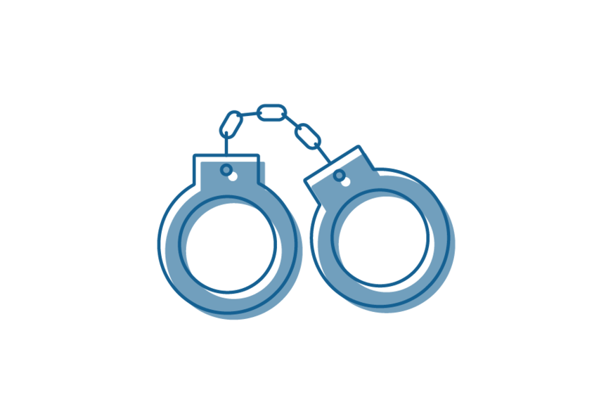 Icon drawing of handcuffs.