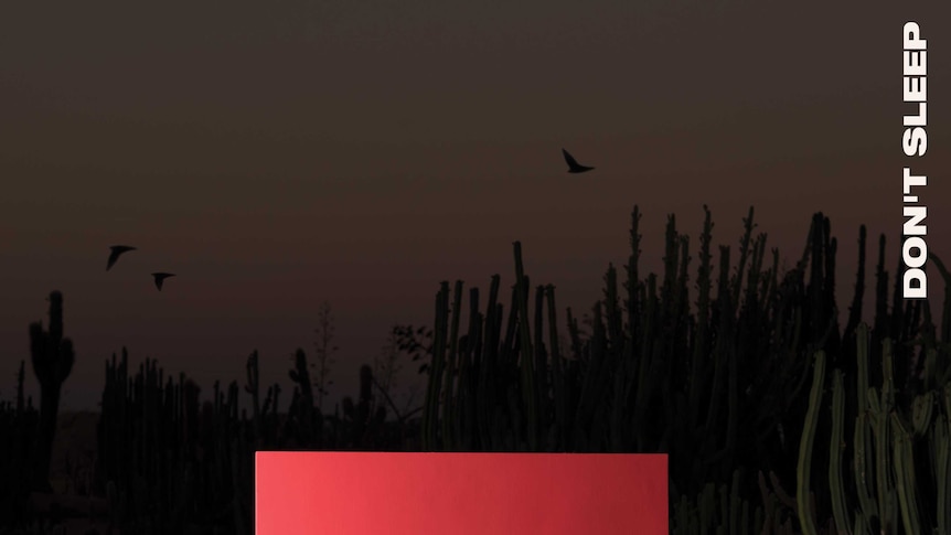 Cover features Alice Ivy standing in front of a red set piece at night with cacti in the background