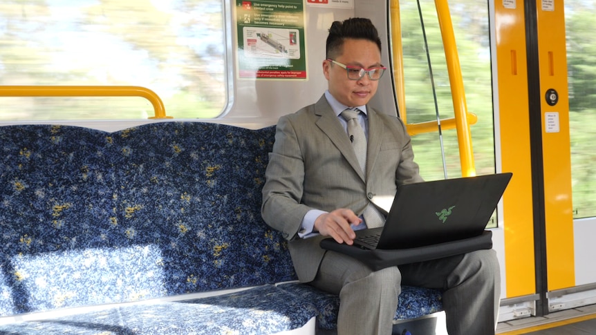 Wollongong rail commuter Harris Cheung