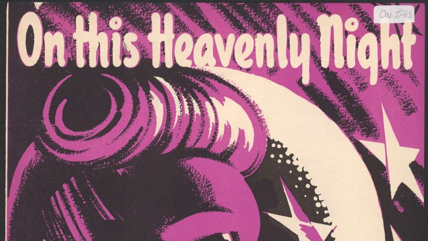 The cover of 'On this heavenly night' sheet music looks more like an elaborate poster from the period.