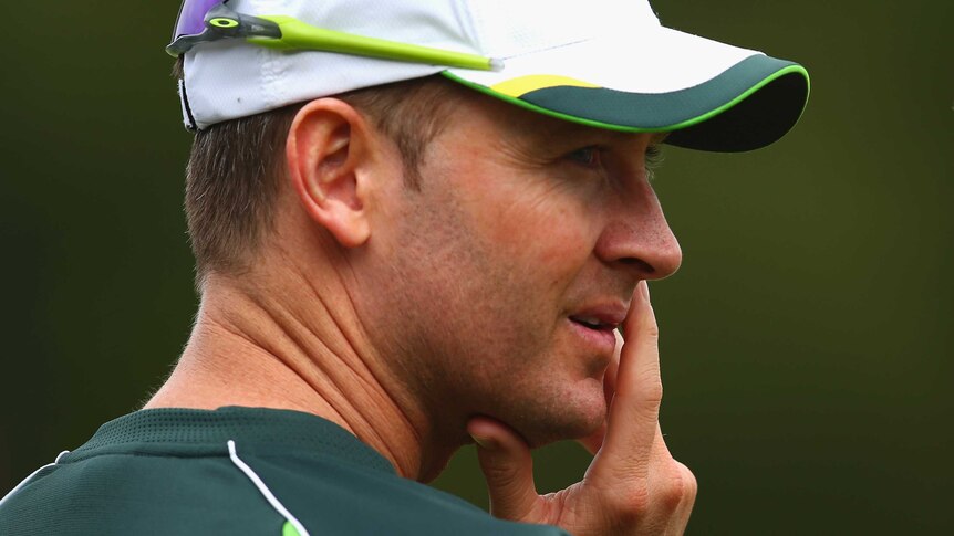 Australia's Michael Clarke looks on after the 169-run loss to England in the first Ashes Test.