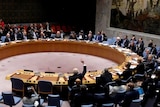Russian Ambassador Vitaly Churkin vetoes a resolution on Syria at the UN.