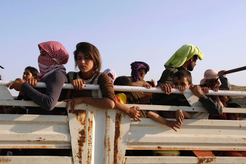 Yazidis flee Sinjar