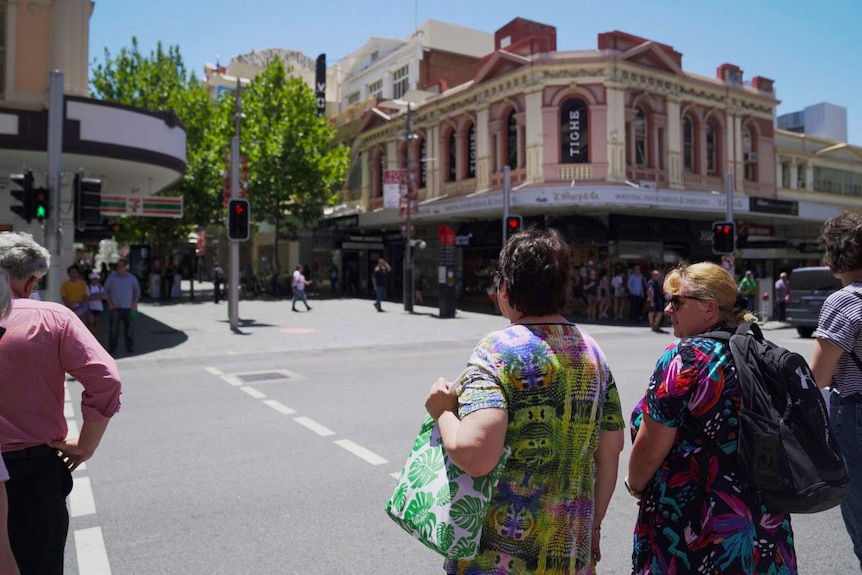 A photo of an intersection in the perth cbd.