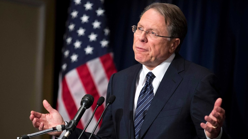 NRA executive vice president Wayne LaPierre speaks at Washington news conference