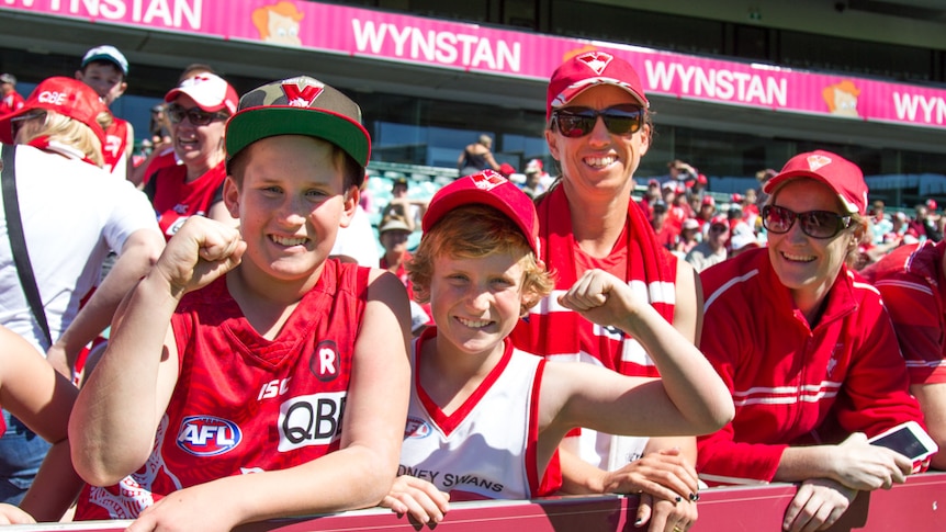 Hemmings family at the Sydney Swans open training day
