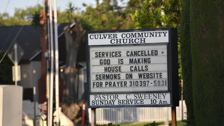 Culver Community Church advertises for it's parishioners to congregate online.