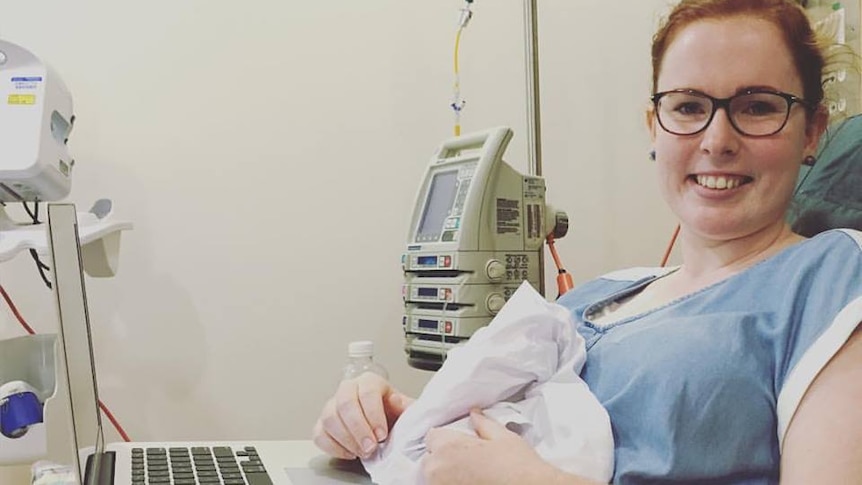 Emma Betts blogging in hospital