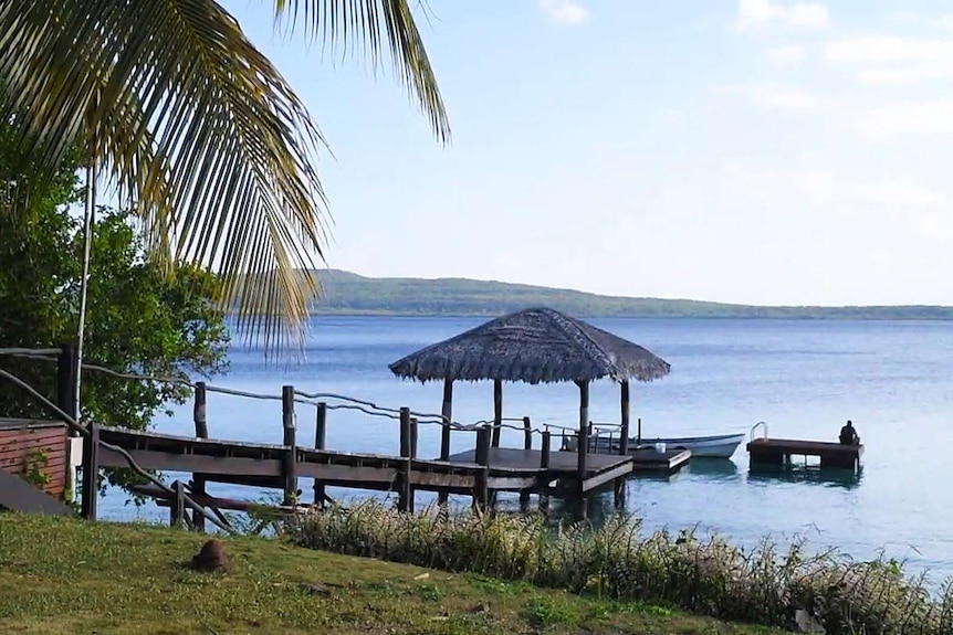 Water near the beach at the Havannah Vanuatu resort on the island of Efate. Image taken in July 2020.