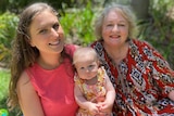 Bridget McTaggart with baby Scout and Tracy-Ann O'Sullivan (right)