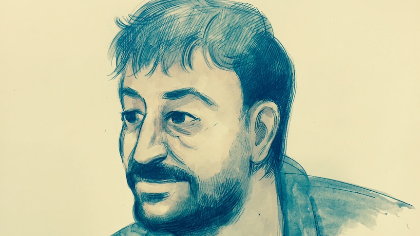 Court sketch of Sayed Omeid, Iraqi people smuggler in Perth court