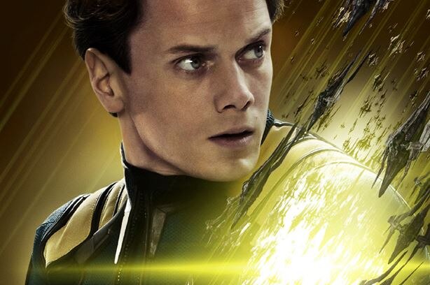 A promotional poster for Star Trek Beyond featuring Anton Yelchin.