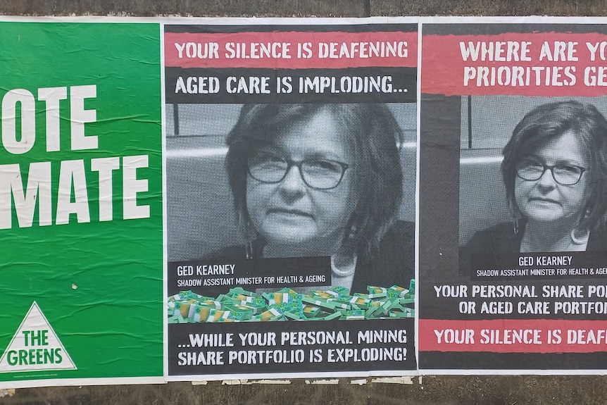 Unauthorised posters attacking Labor's Ged Kearney