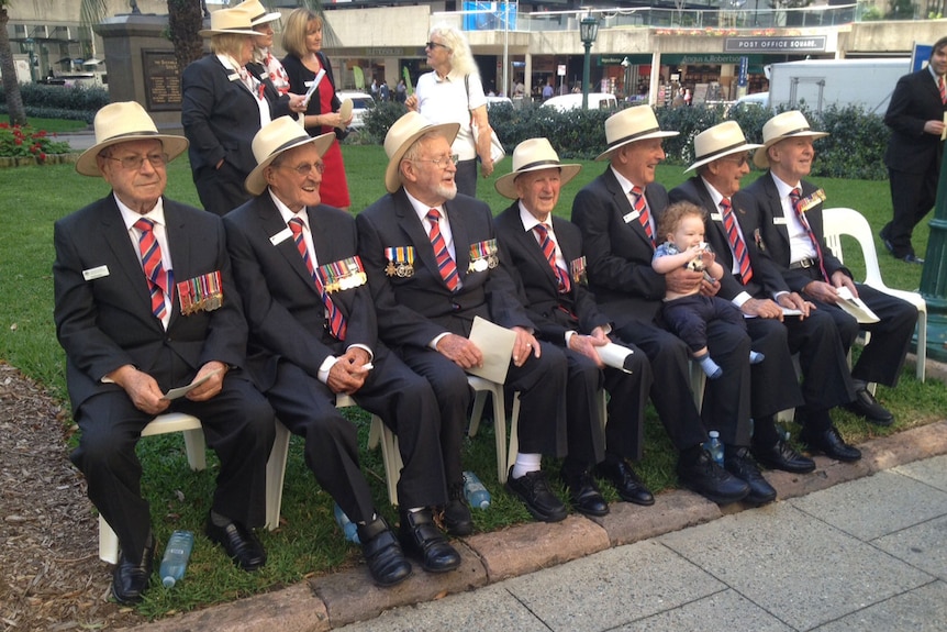 Seven Australian World War II veterans gathered in Brisbane on September 7, 2015, for a wreath laying ceremony